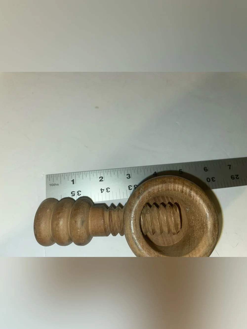 Vintage Wooden Screw Twist Nutcracker Solid Wood Tool Mid Century MCM